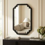 Celia Wall Mirror With Wooden Frame - Black