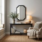 Celia Wall Mirror With Wooden Frame - Black