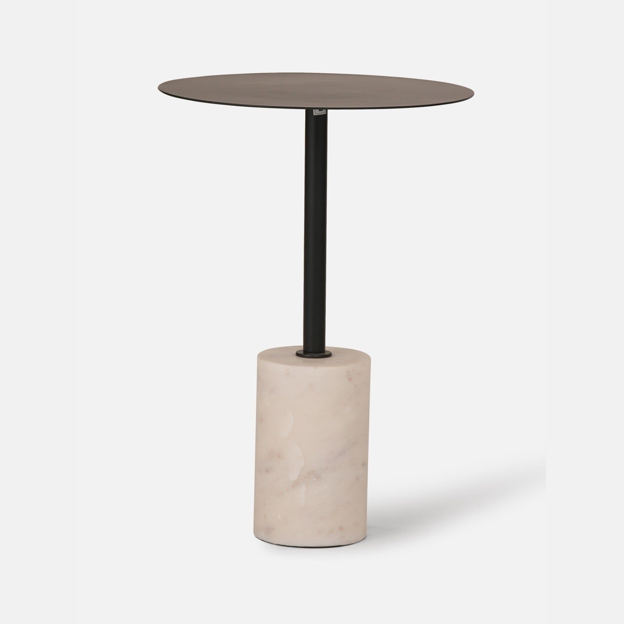 Terry Side Table With Marble Base - Black - Image 4