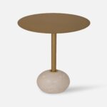 Yona Side Table With Marble Base - Gold