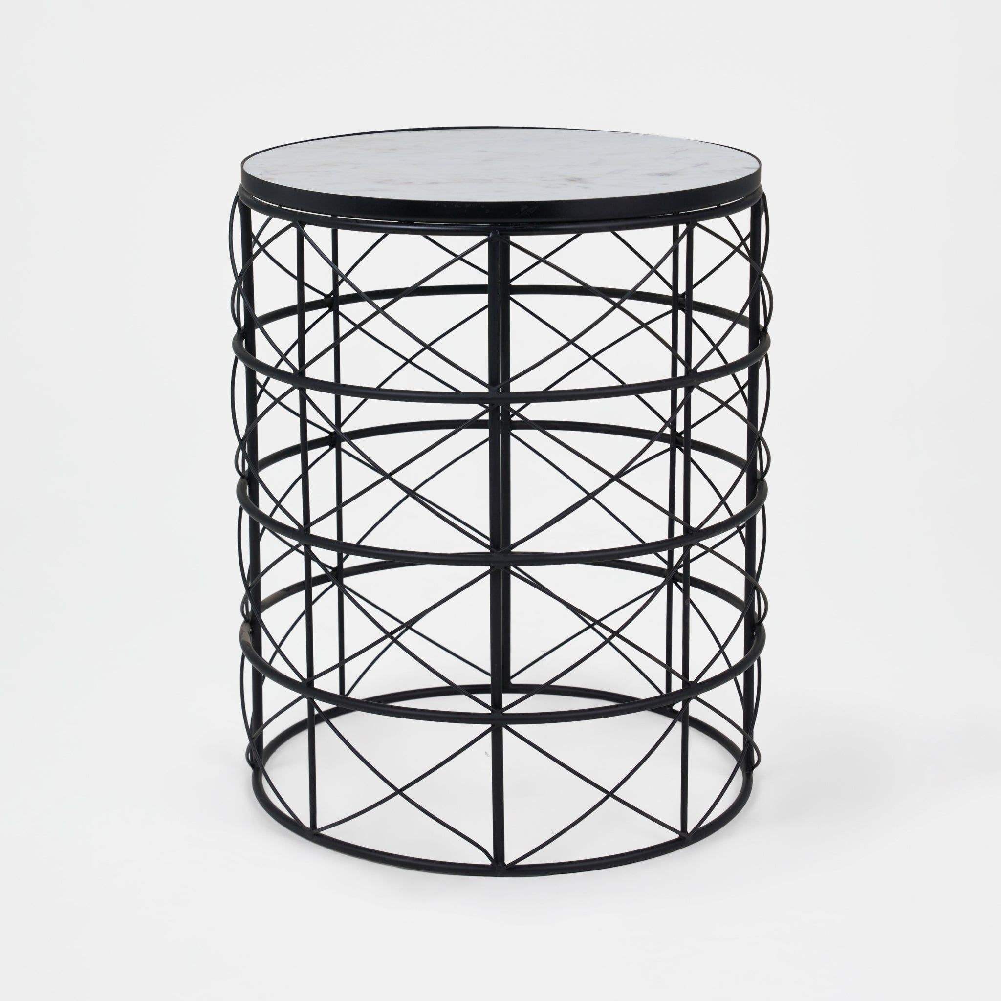 Nest Marble Side Table - Black & White - Image 3
