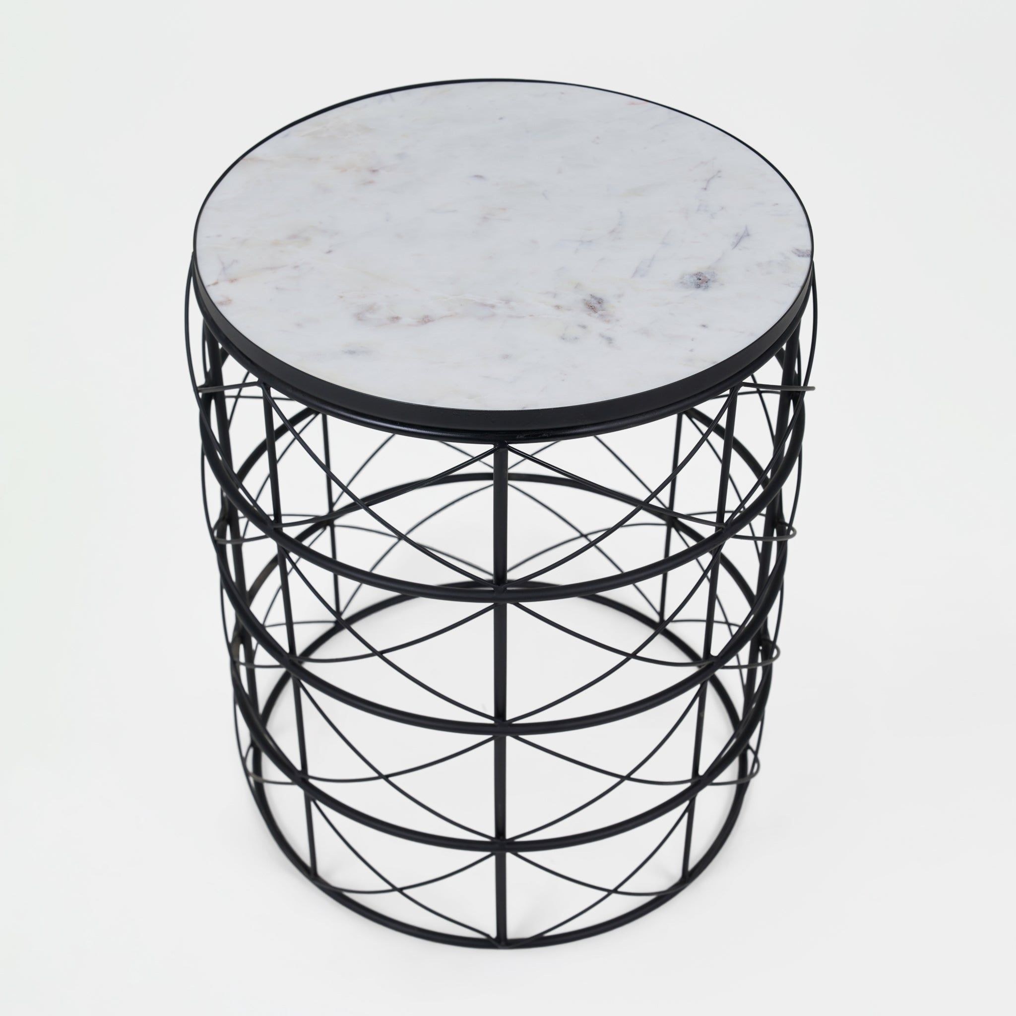 Nest Marble Side Table - Black & White - Image 4