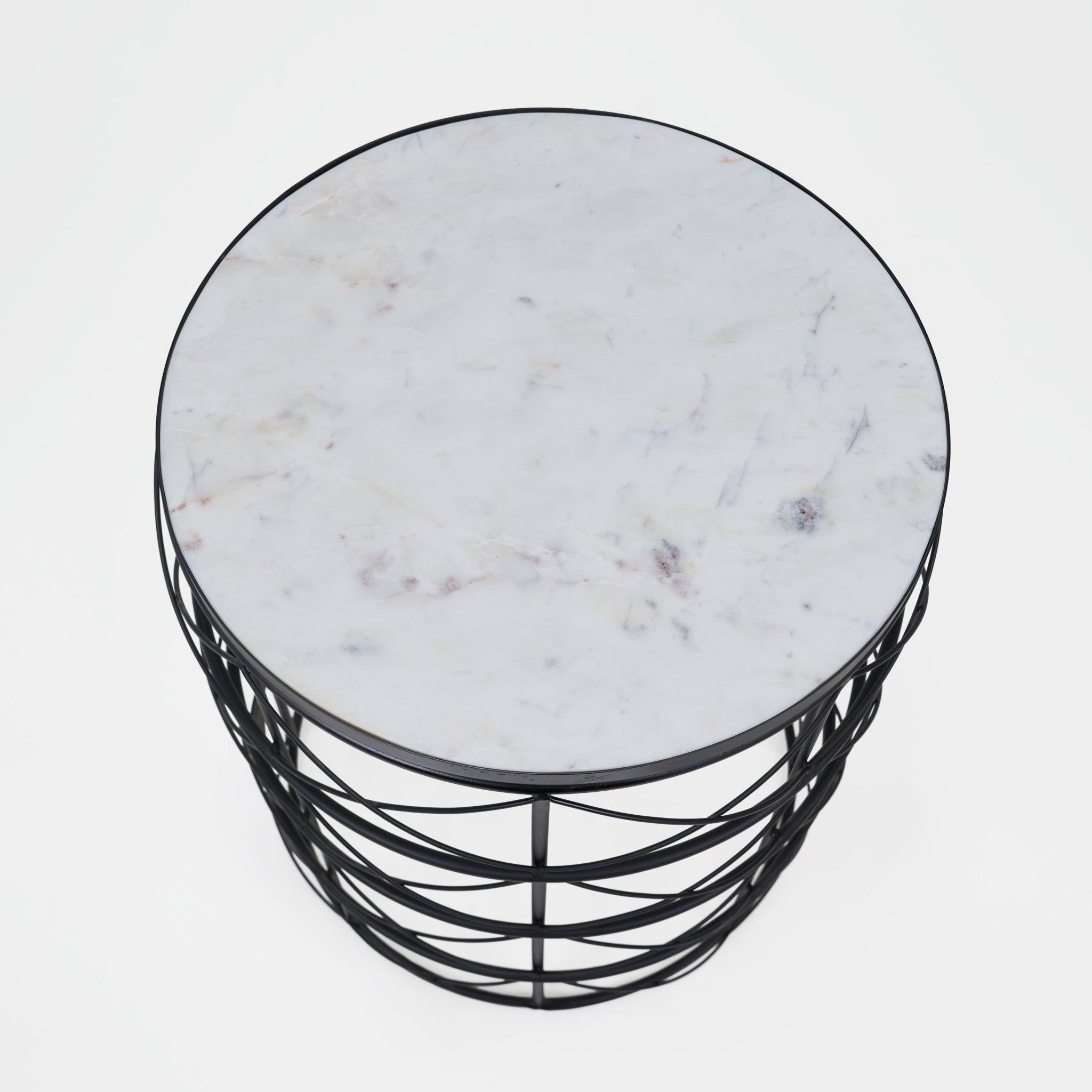 Nest Marble Side Table - Black & White - Image 5