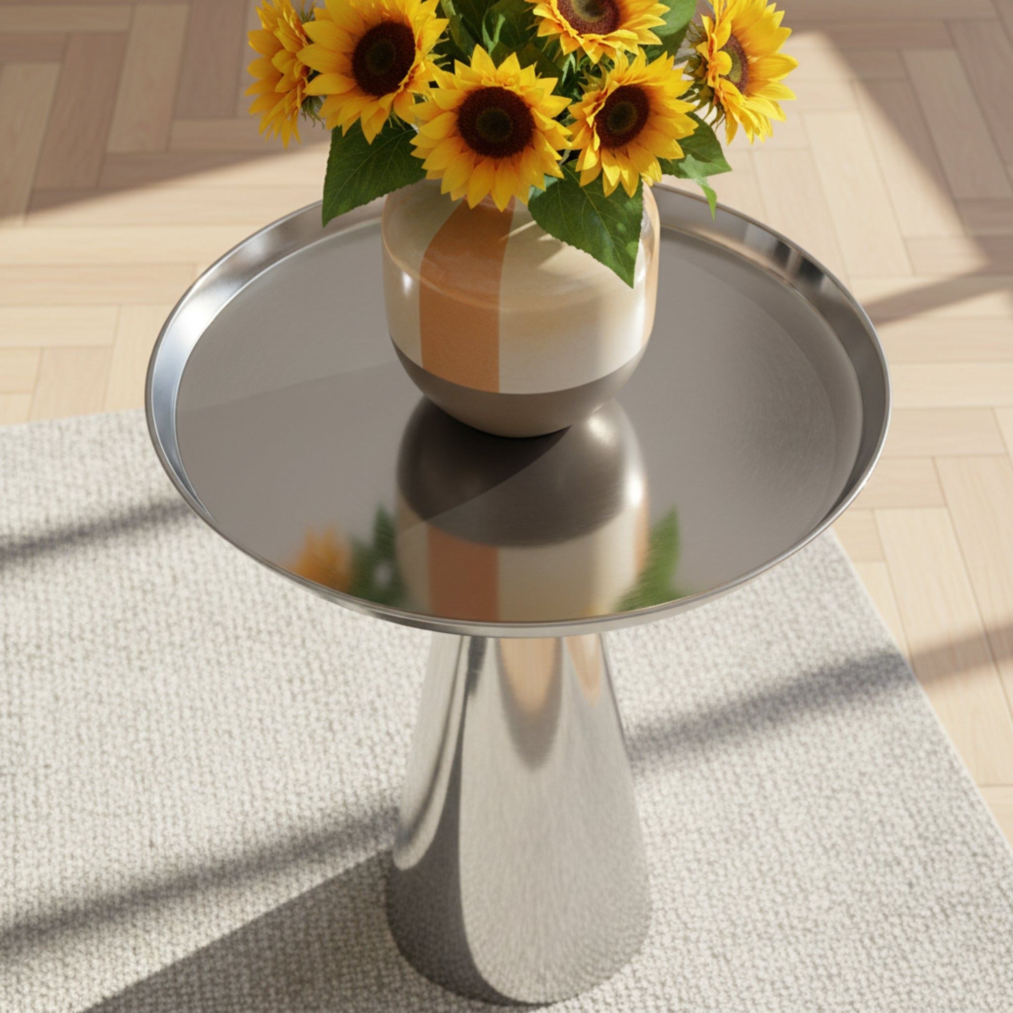 Layla Side Table - Silver - Image 3