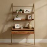 Array Ladder Desk - Natural & Gold