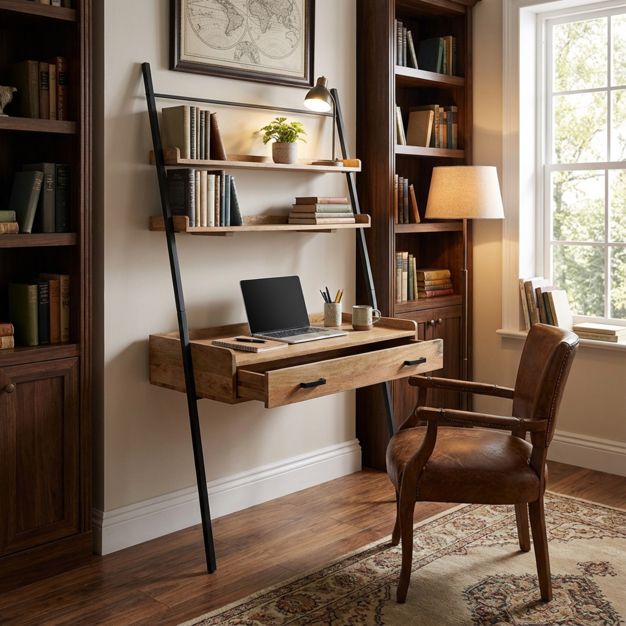 Array Ladder Desk - Natural & Black