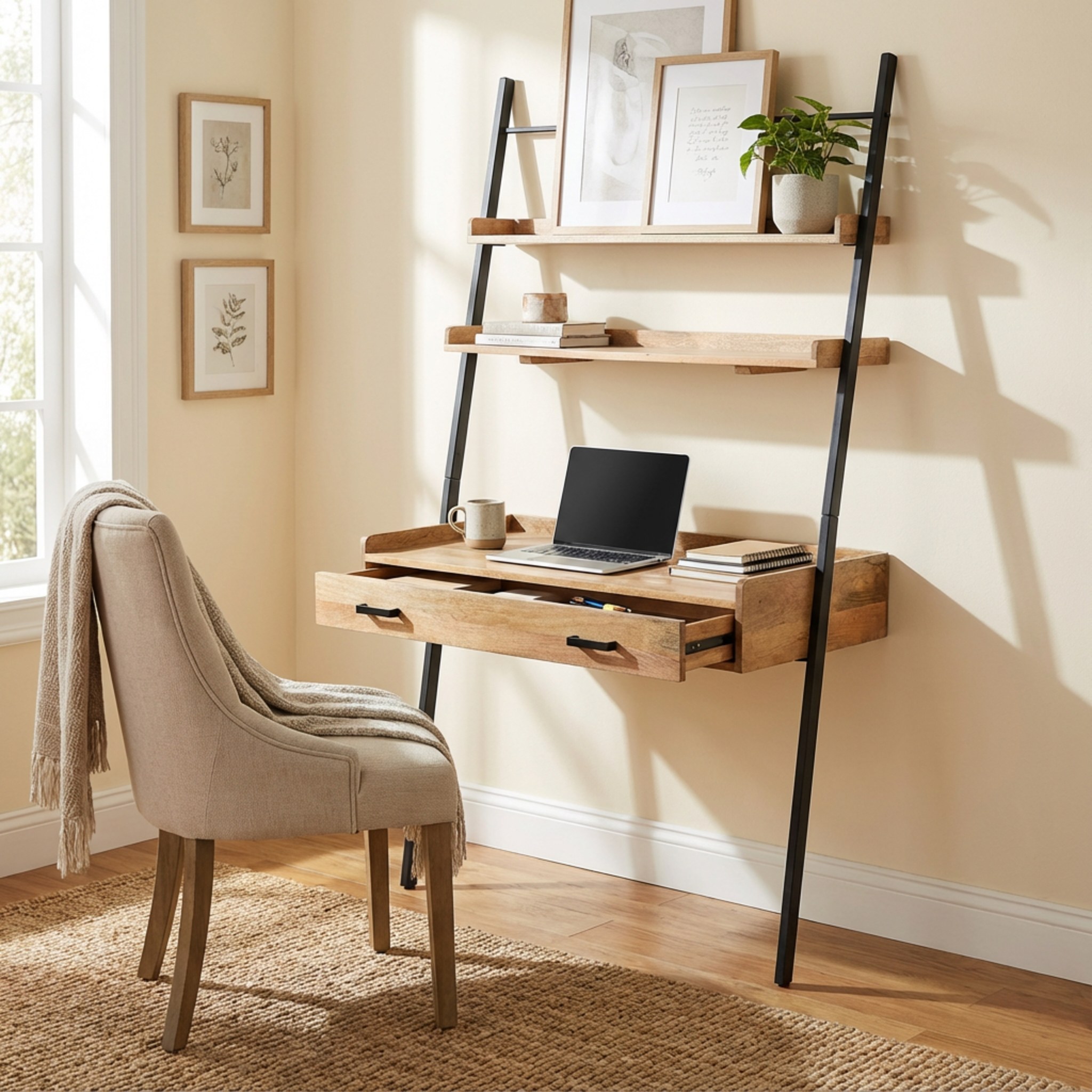 Array Ladder Desk - Natural & Black - Image 5