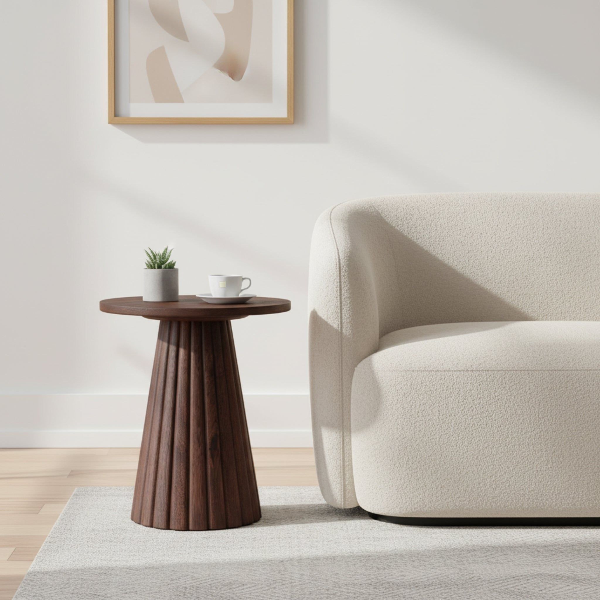 Agnus Side Table - Light Walnut