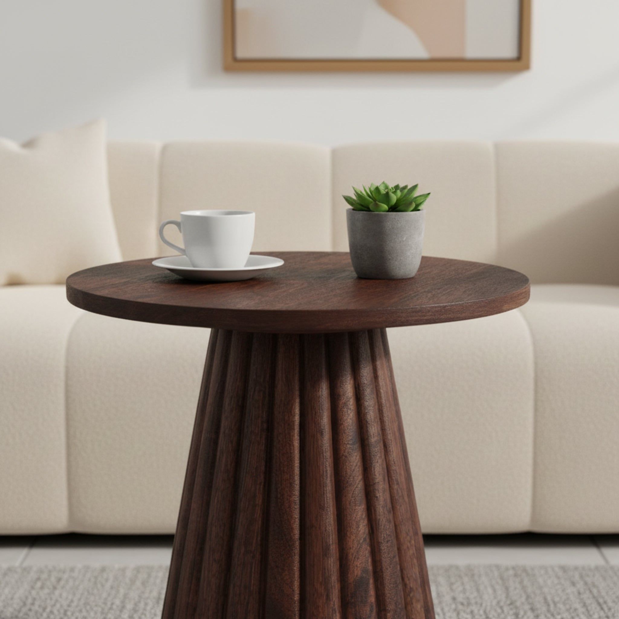 Agnus Side Table - Light Walnut - Image 2