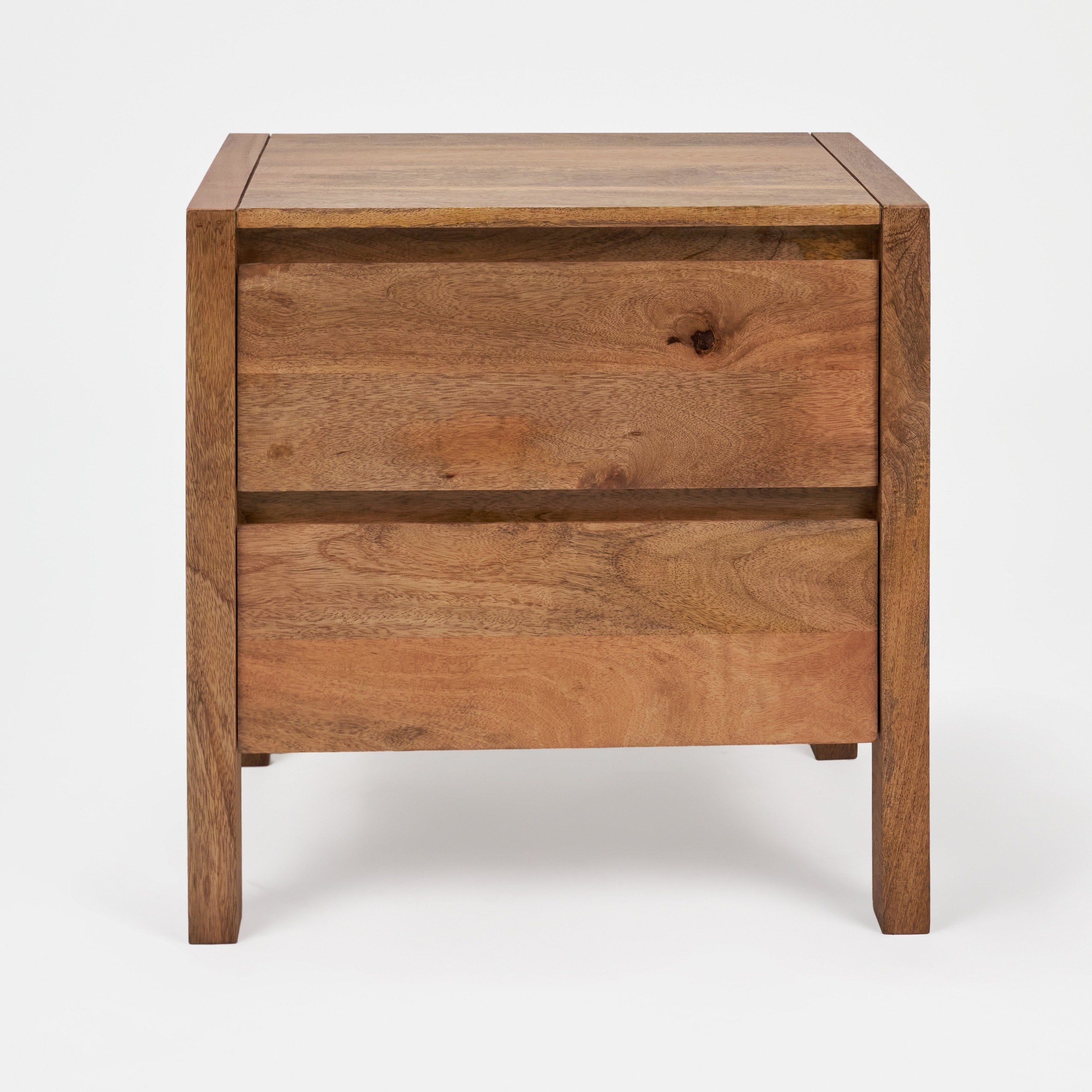 Stark 2 Drawer Wooden Nightstand - Natural - Image 4
