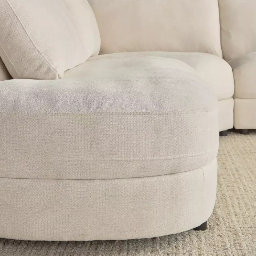 Oravique 4-Seater Fabric Left Corner Sofa - Beige - Image 5