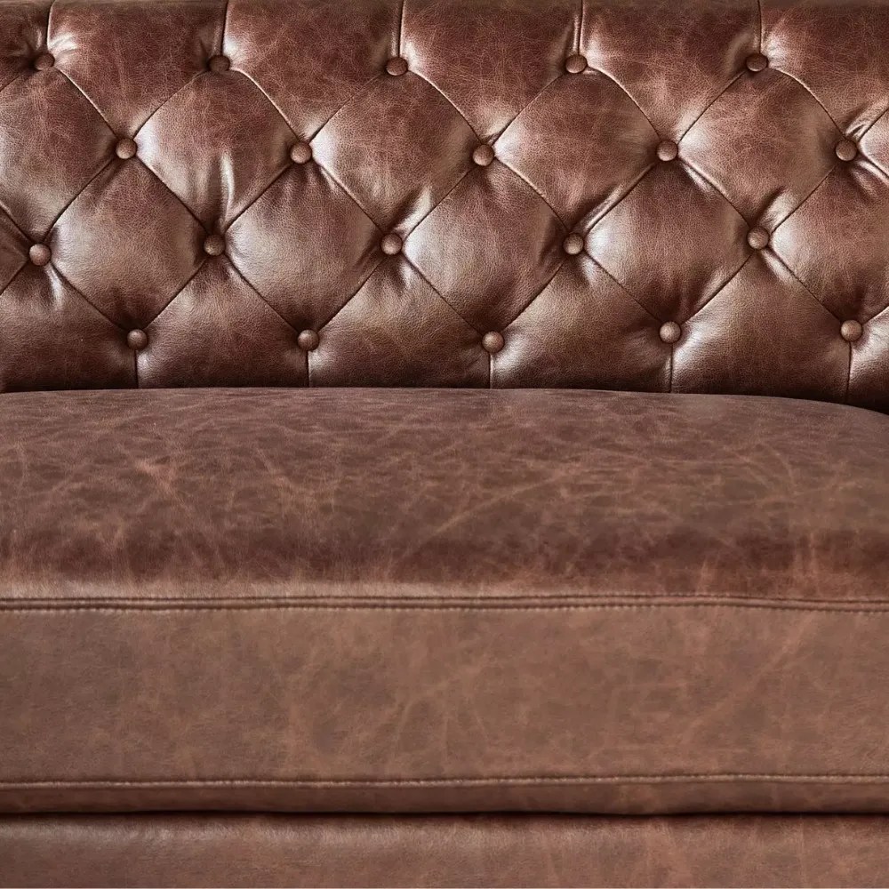 Bravorique 4-Seater Faux Leather Left Corner Sofa - Brown - Image 4