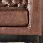 Bravorique 4-Seater Faux Leather Left Corner Sofa - Brown