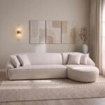 NOVA 4-Seater Fabric Right Corner Sofa - Beige