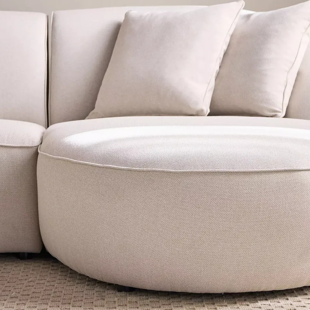 NOVA 4-Seater Fabric Right Corner Sofa - Beige - Image 3