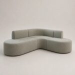 Pearl 3-Seater Curve Sofa – Hard Boucle Teal Green