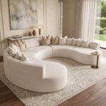 Nora 5-Seater Curve Sofa - Cream Linen