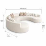 Nora 5-Seater Curve Sofa - Cream Linen