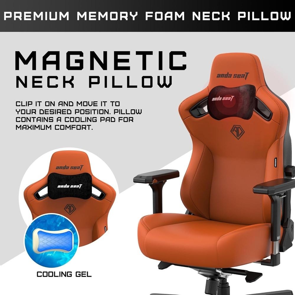 AndaSeat Kaiser 3 Large Gaming Chair - PVC Leather, Blaze Orange - Image 3