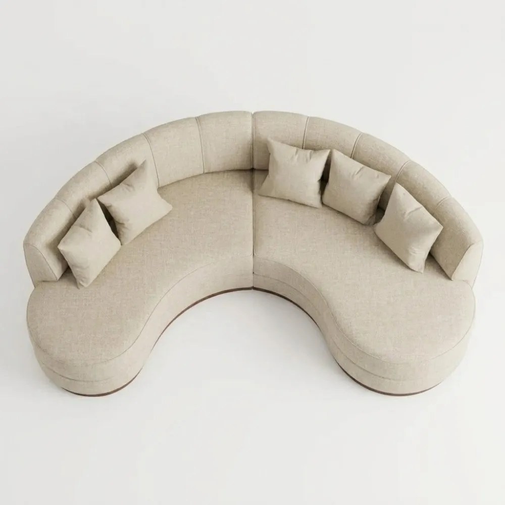 Sorrento Luxury Curved Modular Sofa - Beige - Image 2