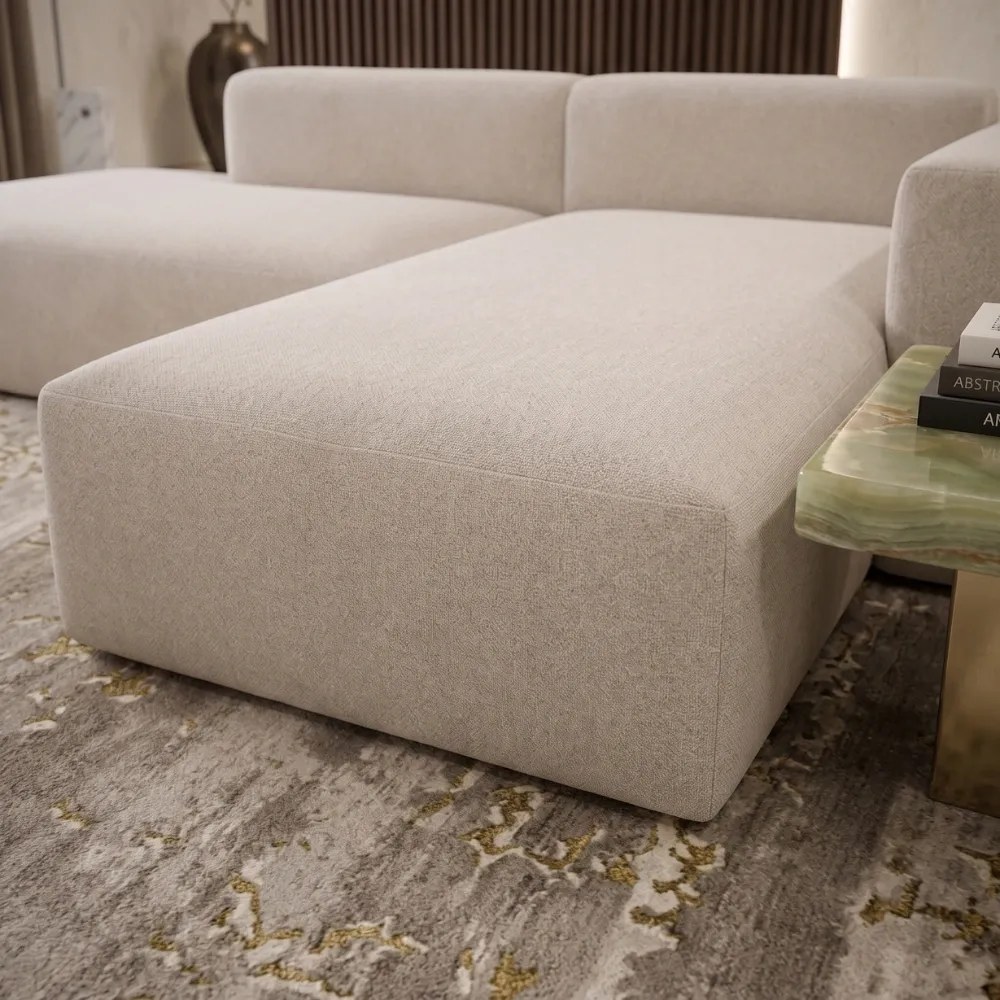 Amara L-shaped Sectional Sofa - Beige - Image 3