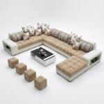 Ziva Majlis 6 - Seater U Shape Sofa - Beige