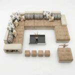 Ziva Majlis 6 - Seater U Shape Sofa - Beige