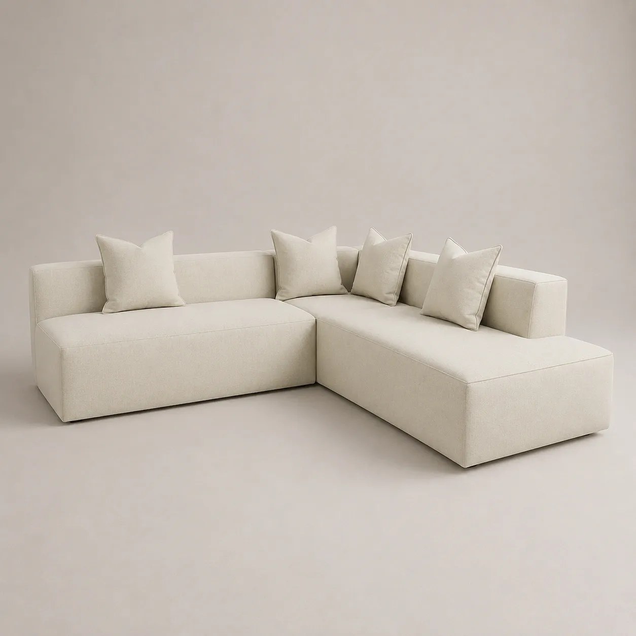 Mira L-Shaped Sofa - Beige