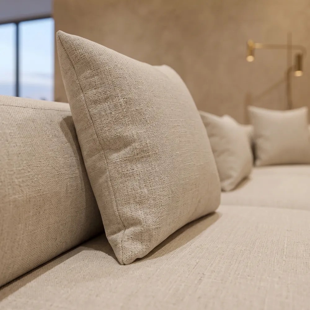 Aria L-Shaped Modular Sofa – Beige - Image 3