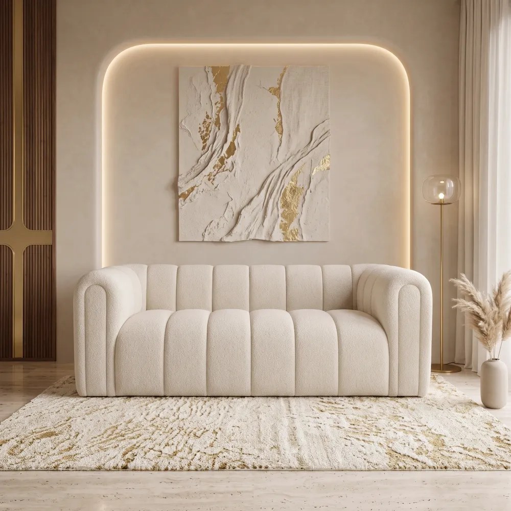 Opal Tufted Sofa – Beige - Image 2