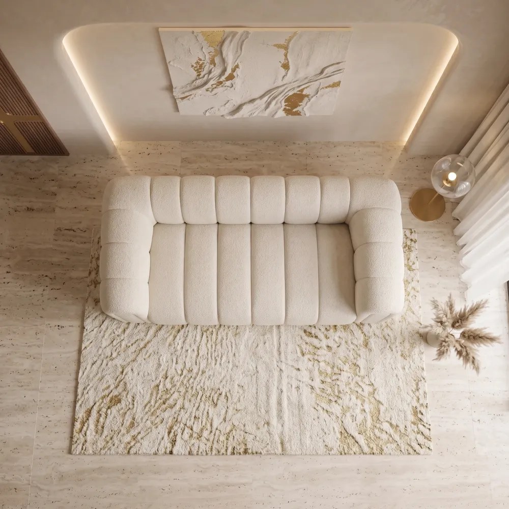 Opal Tufted Sofa – Beige - Image 3