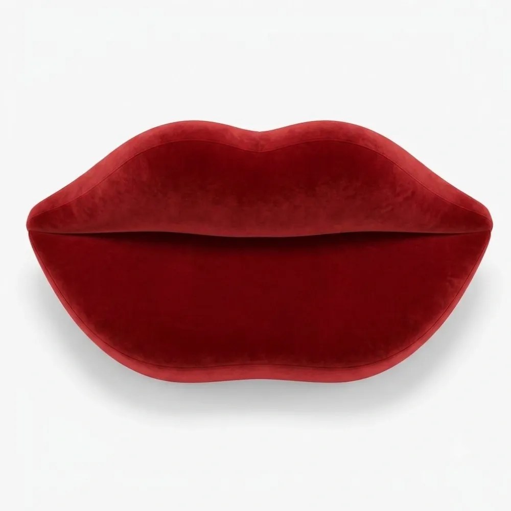 Scarlet Kiss Velvet Lip Sofa – Red - Image 4