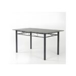 6 seater Rectangular Dining Set | Sturdy Kitchen Marbel Top Table with Pu Leather Chairs | Dining set 1+6 Seater for Home, Dining Room GREY