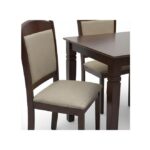 MUNICH Dining Table set 4 seater Rectangular Dining Set | Sturdy Kitchen Wooden Top Table with Fabric Chairs | Dining set 1+4 Seater for Home, Dining Room
