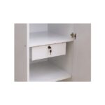 Ashu 3 Door Wooden Wardrobe Closet with Hanging Space & Shelves, Modern Bedroom Storage Cabinet with Lock