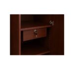Ashu 3 Door Wooden Wardrobe Closet with Hanging Space & Shelves, Modern Bedroom Storage Cabinet with Lock