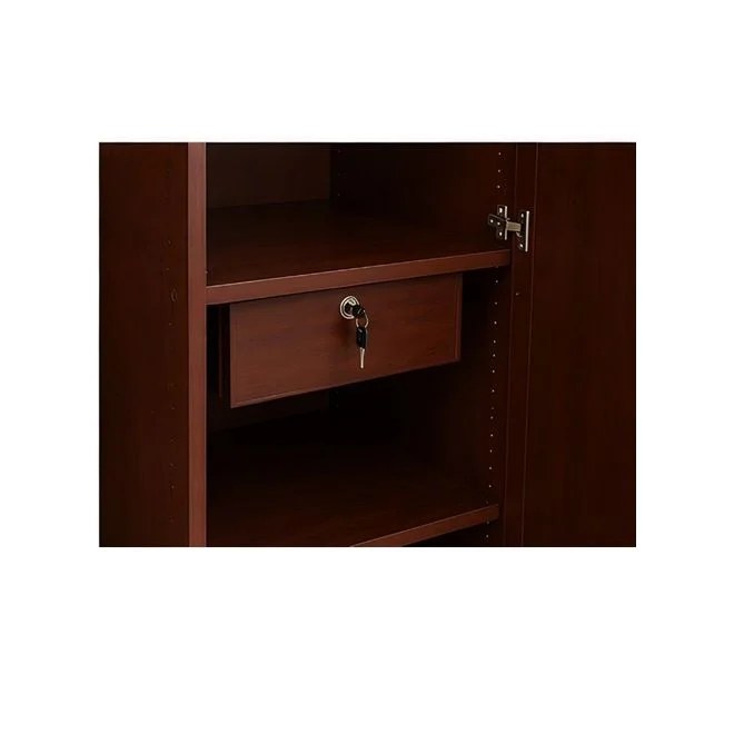 Ashu 3 Door Wooden Wardrobe Closet with Hanging Space & Shelves, Modern Bedroom Storage Cabinet with Lock - Image 5