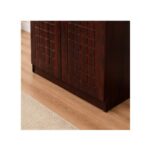 Ashu 2 Door Wooden Wardrobe Closet with Hanging Space & Shelves, Modern Bedroom Storage Cabinet with Lock