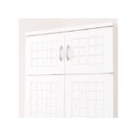 Ashu 2 Door Wooden Wardrobe Closet with Hanging Space & Shelves, Modern Bedroom Storage Cabinet with Lock