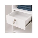 Ashu 2 Door Wooden Wardrobe Closet with Hanging Space & Shelves, Modern Bedroom Storage Cabinet with Lock