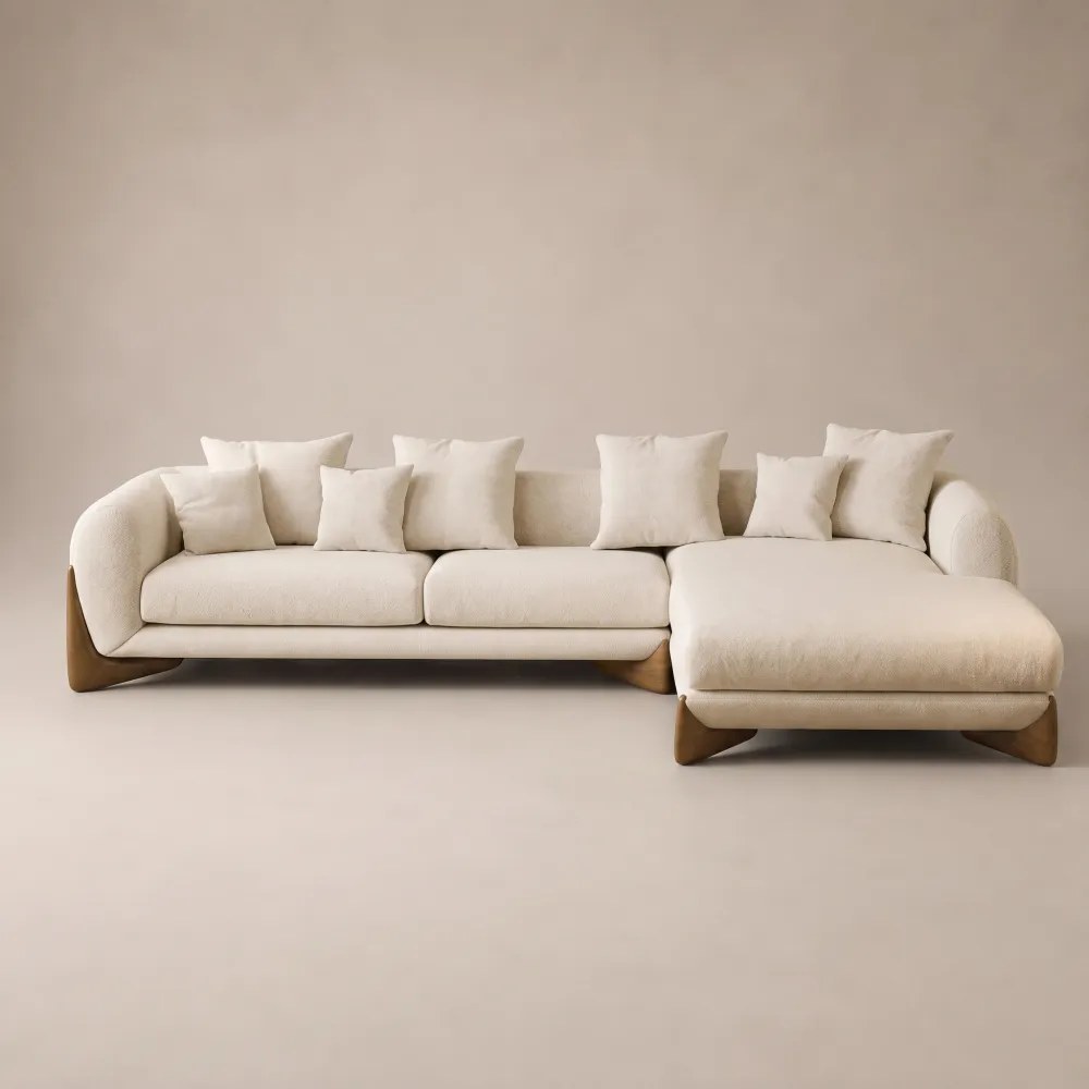 Avel L-Shape Sofa – Beige - Image 5