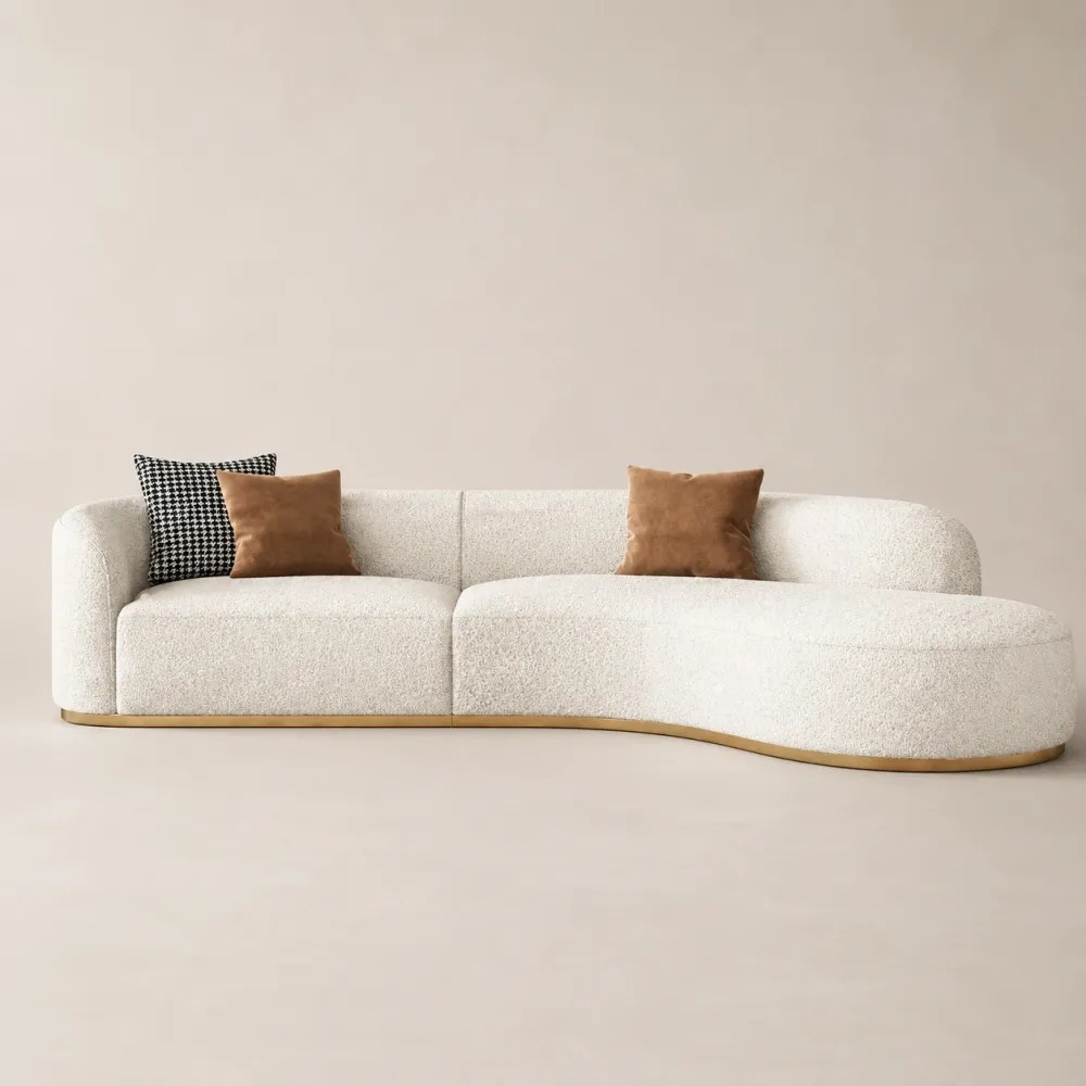 Serava Arc-Shape Sofa – Beige