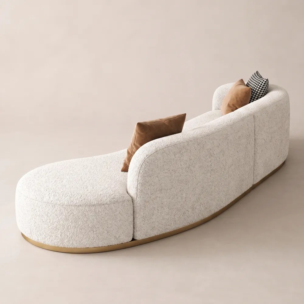 Serava Arc-Shape Sofa – Beige - Image 2