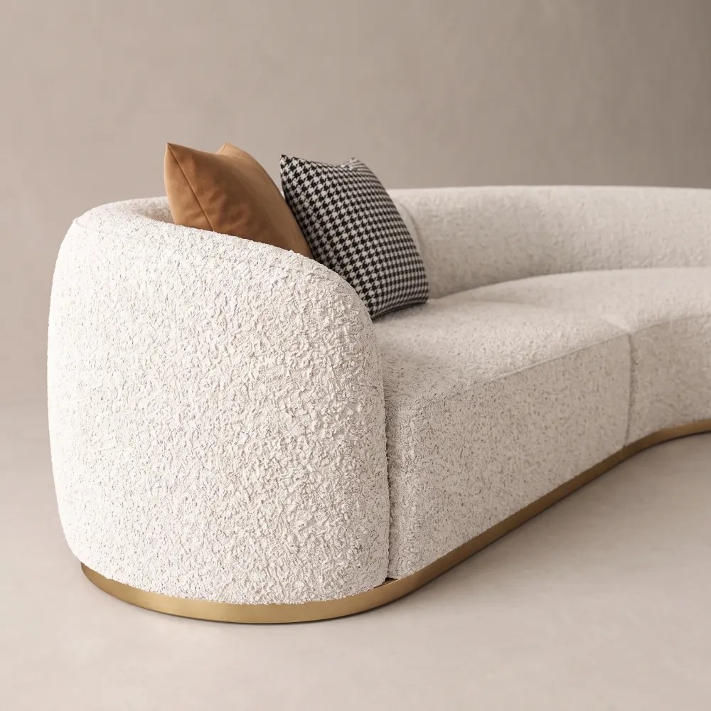 Serava Arc-Shape Sofa – Beige - Image 5