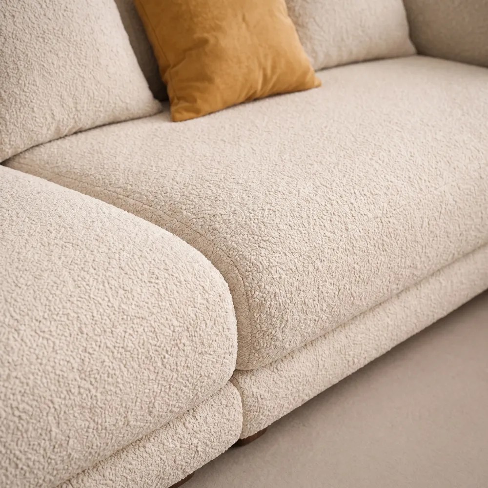 Orian Walnut Legs Sofa – Beige - Image 3