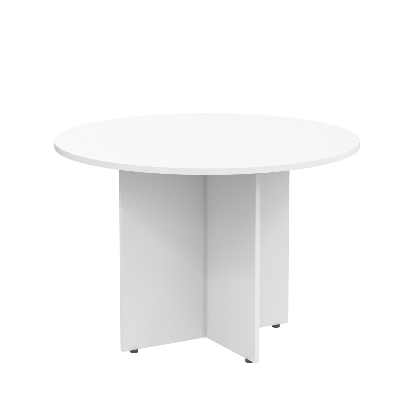 Skyland Conference Table IMAGO PRG-1 - Round Meeting Room Table for Office Boardroom, Modern Executive Discussion Desk, White Finish, 1100 x 755 mm, Space-Saving Design (Self Installation)