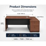 Skyland Luma Manager Desk, Executive Office Table with Spacious Walnut Wood Finish Worktop, Modern Computer Workstation for Home Office, 140 x 75 cm (Self Installation)