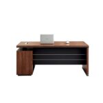 Skyland Luma Manager Desk 1600mm Executive Office Table, Walnut Wood Finish, Spacious Workstation for Home Office, 160x76cm Computer Writing Desk (Self Installation)