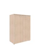 Skyland Storage Cabinet with Wooden Doors, XTEN XMC 85.1 Office Filing Cabinet, 3-Shelf Bookcase for Home Office, Beech Tiara Wood Finish, 856 x 432 x 1190 mm (Self Installation)