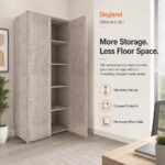 Skyland XTEN Storage Cabinet with Wooden Doors, Tall Office Filing Bookcase, Adjustable Shelves, Sonoma Oak Finish, 856 x 432 x 1955 mm, 5-Year Warranty (Self Installation)